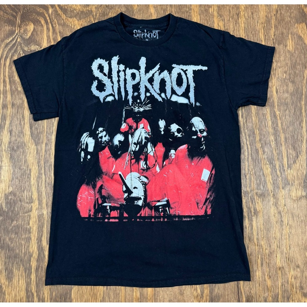 Slipknot Band Tee Red Jumpsuit Barcode Back Graphic Shirt Black Men's M